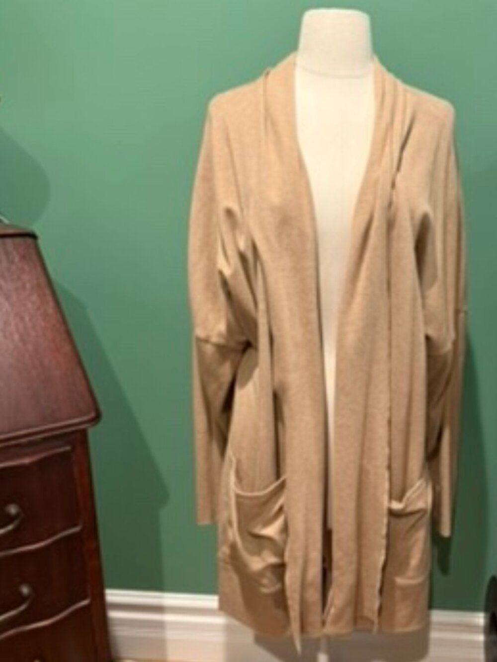 NWOT Pact Airplane Wrap Cardigan in Wheat, Sz XL